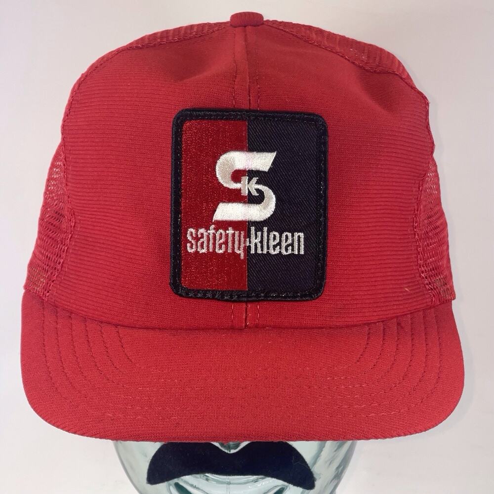 Vintage 80s Safety Kleen Trucker Hat Snapback SK Tools Patch Mesh Cap USA Made